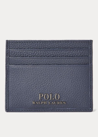 Porta Tarjetas Polo Ralph Lauren Hombre Azul Marino - Pebbled Leather - WIJQP5062